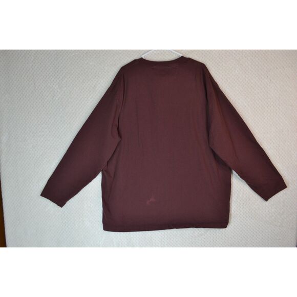 Duluth Trading Co Men's 2XL Relaxed Fit Long Tail Tee Maroon Long Sleeve - Picture 5 of 11